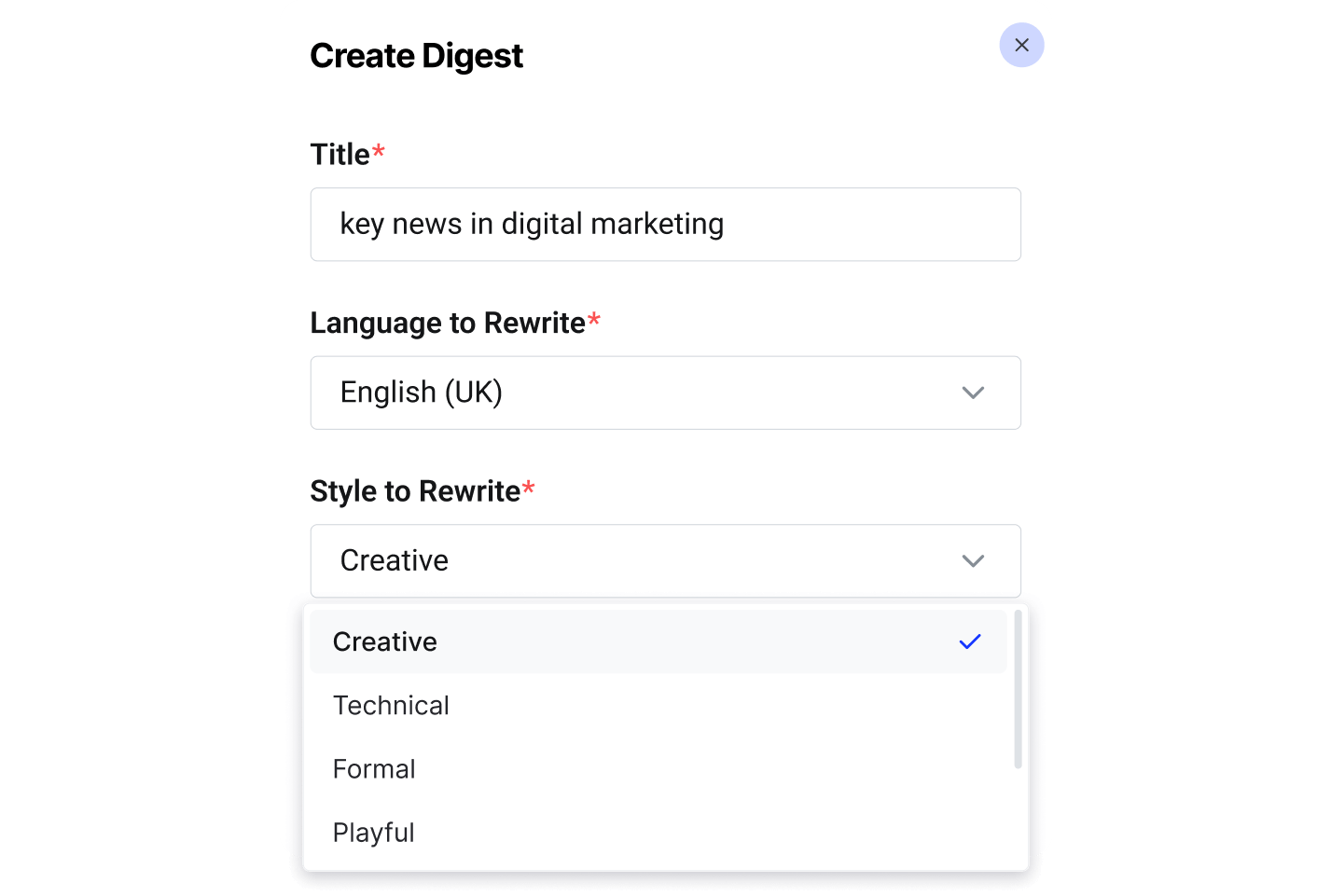 create digest screenshot